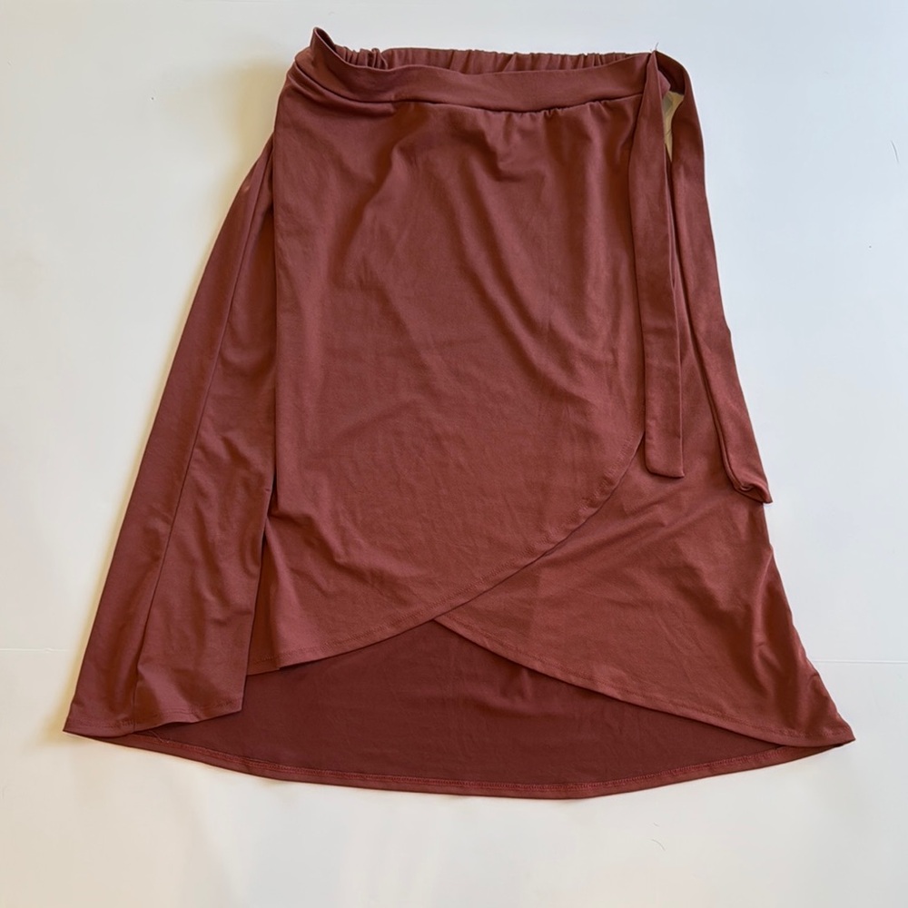 Elegant Rust Wrap Skirt
